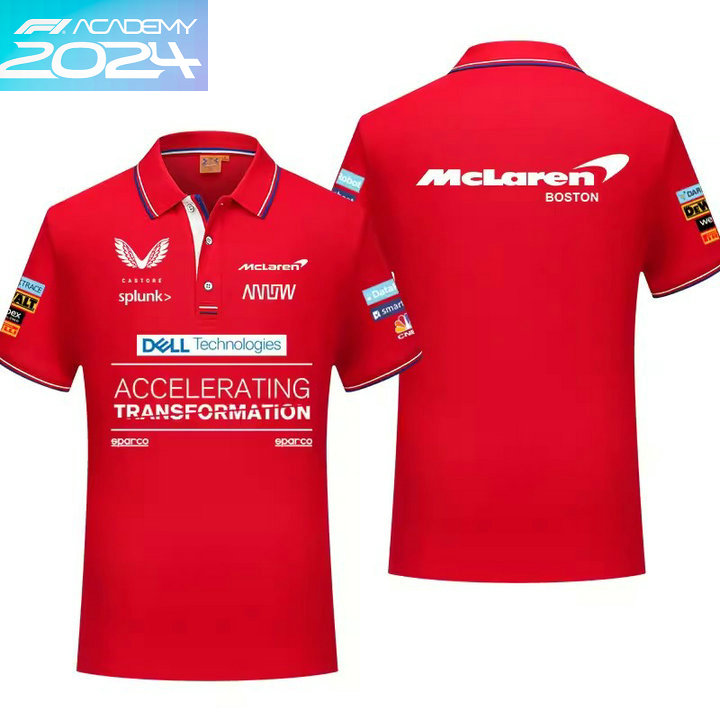 2024 Polo McLaren Boston Col Contrasté Manche Courte Coton Homme